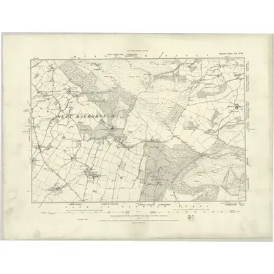 1887 Map of Somerset LX.NW, 1888 Print
