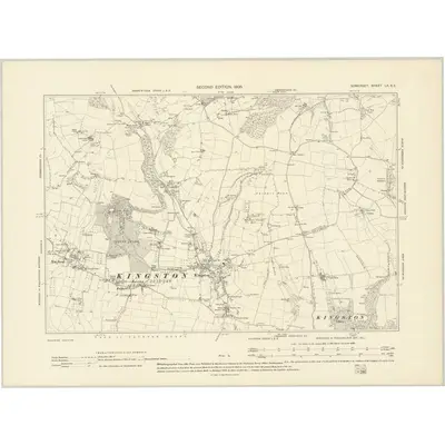 1903 Map of Somerset LX.SE, 1905 Print