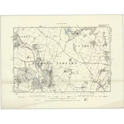 1887 Map of Somerset LX.SW, 1888 Print