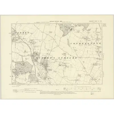 1903 Map of Somerset LX.SW, 1905 Print