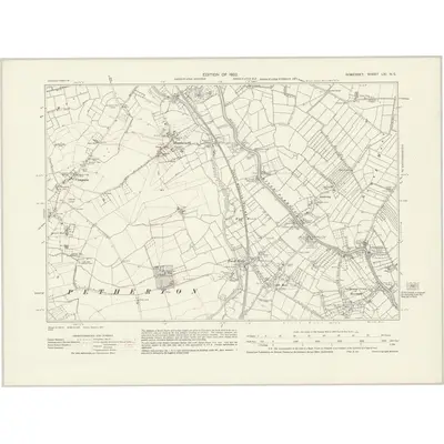 1929 Map of Somerset LXI.NE, 1932 Print