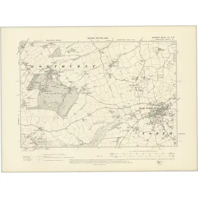 1903 Map of Somerset LXI.NW, 1904 Print