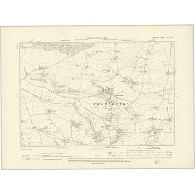 1903 Map of Somerset LXI.SW, 1904 Print