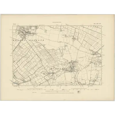 1885 Map of Somerset LXII.NW, 1886 Print
