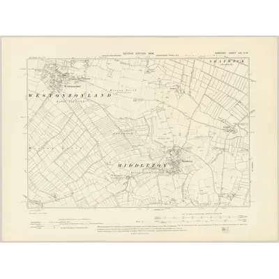 1902 Map of Somerset LXII.NW, 1904 Print