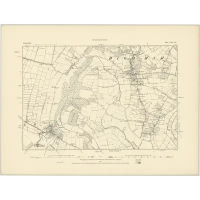 1885 Map of Somerset LXII.SE, 1886 Print