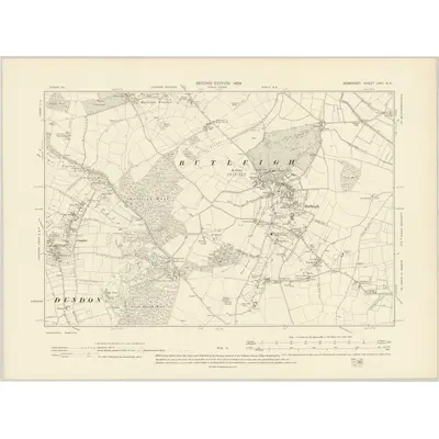 1902 Map of Somerset LXIII.NE, 1904 Print