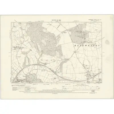1928 Map of Somerset LXIII.SE, 1930 Print