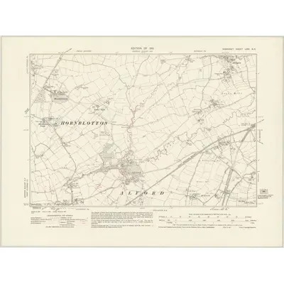 1928 Map of Somerset LXIV.NE, 1931 Print