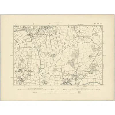 1885 Map of Somerset LXIV.NW, 1886 Print