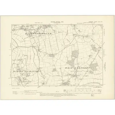 1901 Map of Somerset LXIV.NW, 1904 Print