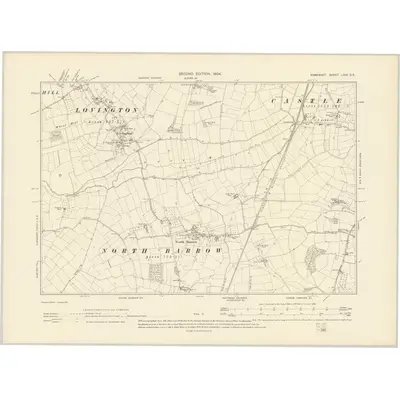 1902 Map of Somerset LXIV.SE, 1904 Print