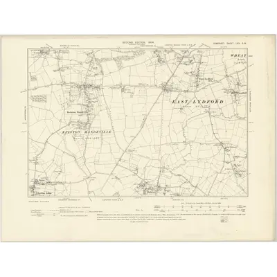 1901 Map of Somerset LXIV.SW, 1904 Print
