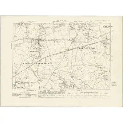 1928 Map of Somerset LXIV.SW, 1930 Print