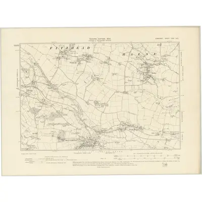 1902 Map of Somerset LXIX.NE, 1905 Print