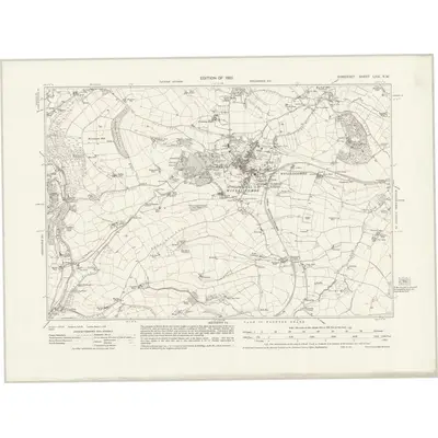 1929 Map of Somerset LXIX.NW, 1932 Print