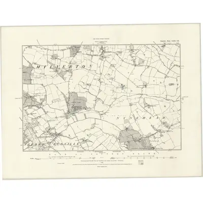 1887 Map of Somerset LXIX.SE, 1888 Print