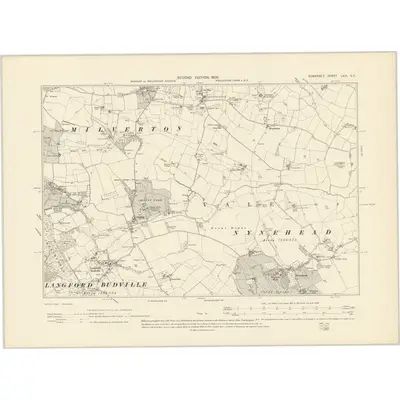 1902 Map of Somerset LXIX.SE, 1905 Print