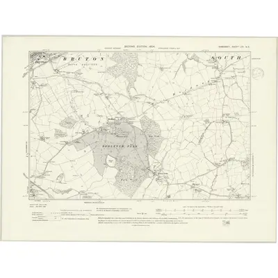 1901 Map of Somerset LXV.NE, 1937 Print