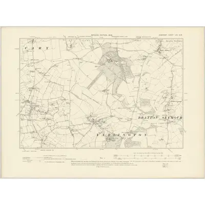 1902 Map of Somerset LXV.SW, 1904 Print