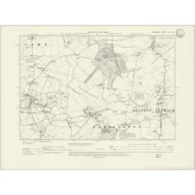 1902 Map of Somerset LXV.SW, 1933 Print