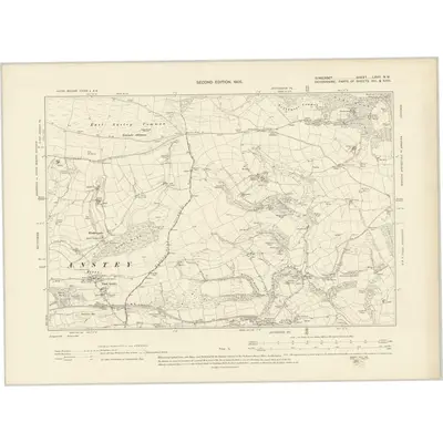 1902 Map of Somerset LXVII.NW, 1905 Print