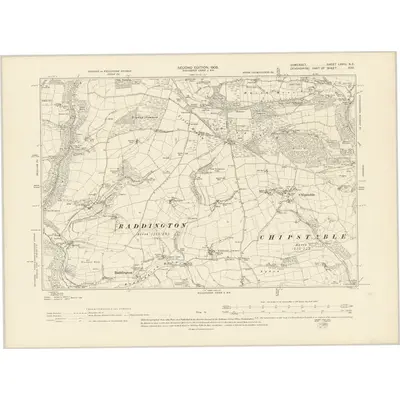 1902 Map of Somerset LXVIII.NE, 1905 Print