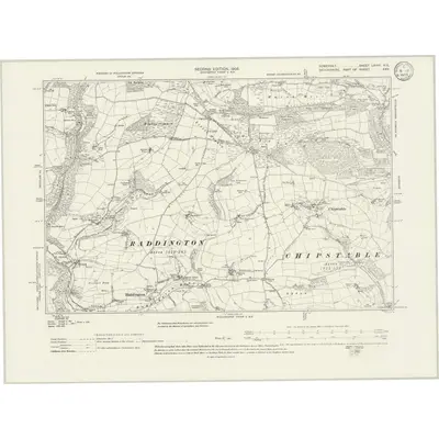 1902 Map of Somerset LXVIII.NE, 1933 Print