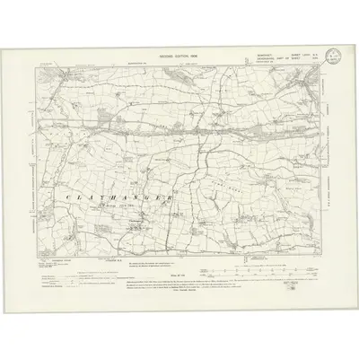 1903 Map of Somerset LXVIII.SE, 1933 Print