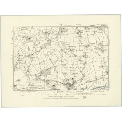 1887 Map of Somerset LXX.NE, 1888 Print