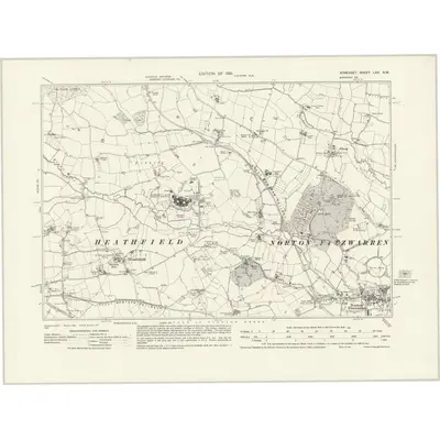 1929 Map of Somerset LXX.NW, 1931 Print