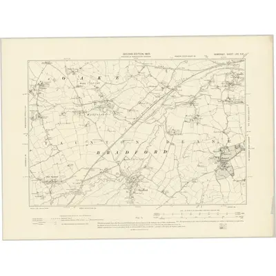 1902 Map of Somerset LXX.SW, 1905 Print