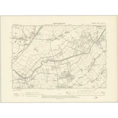 1903 Map of Somerset LXXI.NE, 1904 Print