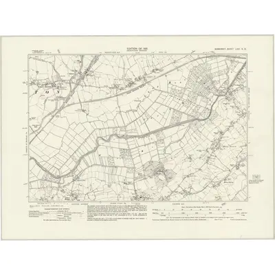 1929 Map of Somerset LXXI.NE, 1931 Print