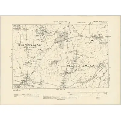 1903 Map of Somerset LXXI.NW, 1905 Print