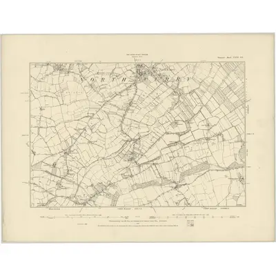 1886 Map of Somerset LXXI.SE, 1887 Print