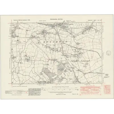 1938 Map of Somerset LXXI.SW, 1947 Print