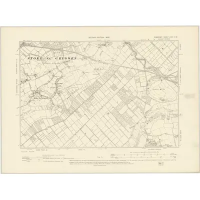 1902 Map of Somerset LXXII.NW, 1905 Print