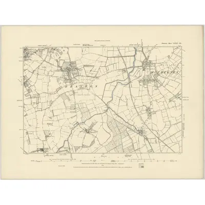 1885 Map of Somerset LXXII.SE, 1886 Print
