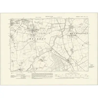 1928 Map of Somerset LXXII.SE, 1931 Print