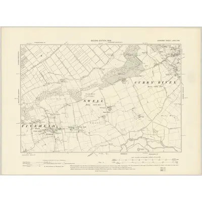 1902 Map of Somerset LXXII.SW, 1904 Print