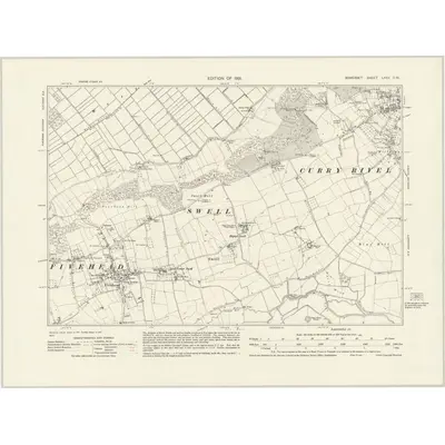 1928 Map of Somerset LXXII.SW, 1931 Print