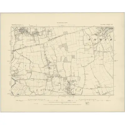1885 Map of Somerset LXXIII.NW, 1886 Print