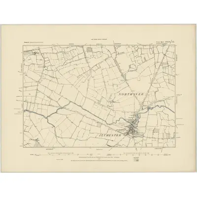 1885 Map of Somerset LXXIII.SE, 1886 Print