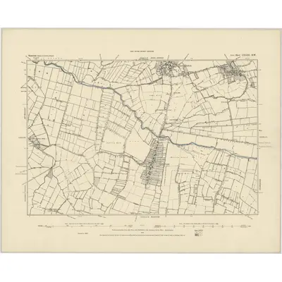 1885 Map of Somerset LXXIII.SW, 1886 Print