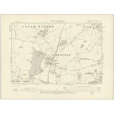 1901 Map of Somerset LXXIV.NE, 1904 Print