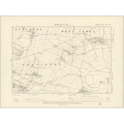 1901 Map of Somerset LXXIV.SW, 1904 Print