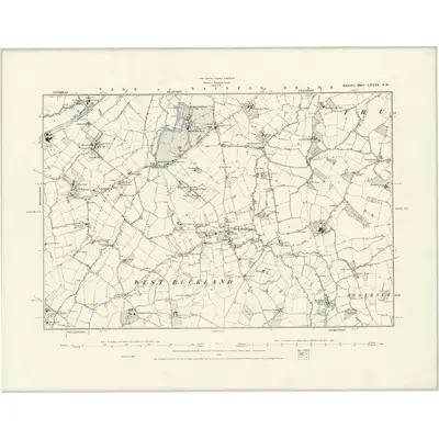 1887 Map of Somerset LXXIX.NW, 1888 Print