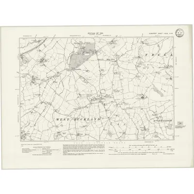 1929 Map of Somerset LXXIX.NW, 1932 Print