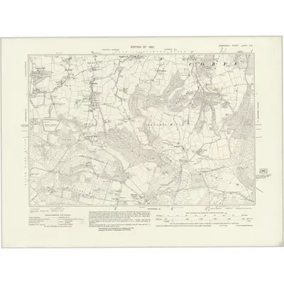 1929 Map of Somerset LXXIX.SE, 1932 Print